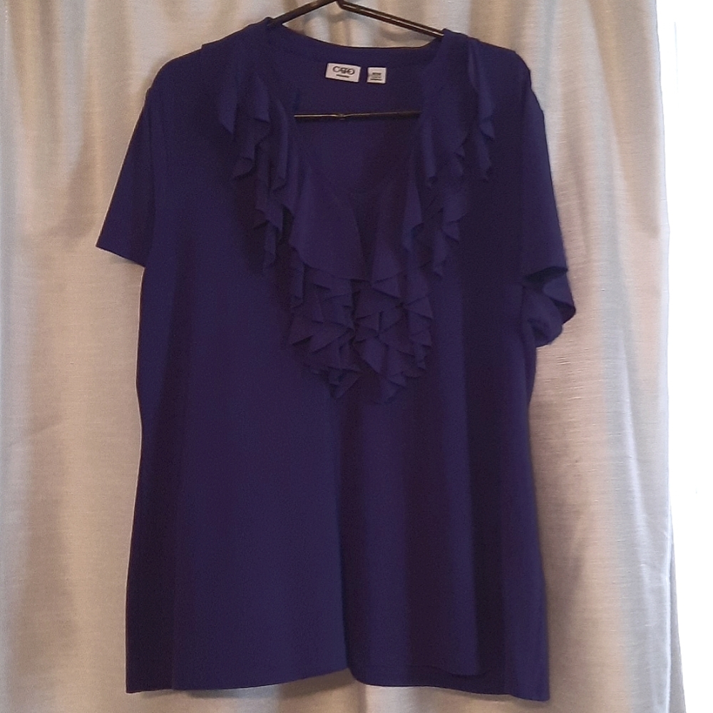 Cato Ruffle Purple Top  *BOGO*